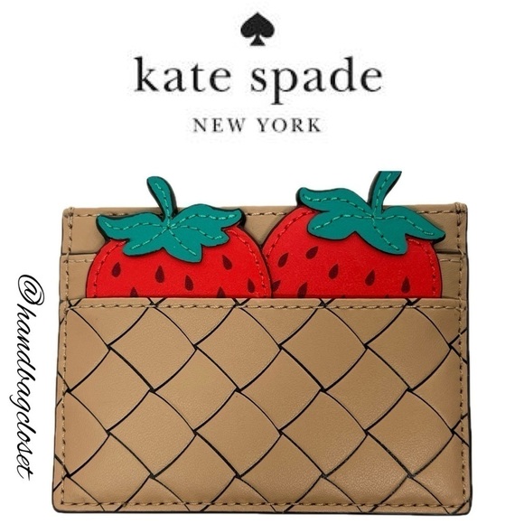 Kate Spade Picnic Perfect Strawberry Card Holder Wallet - Picture 1 of 11
